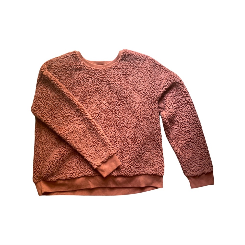 Mauve teddy crew neck sweatshirt - large